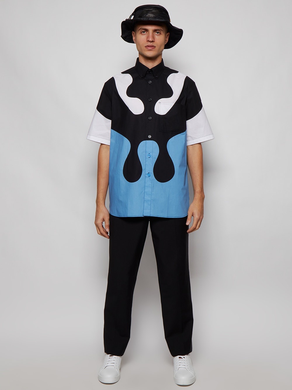 Abstract Print Short-sleeve Shirt Blue Topaz - 2