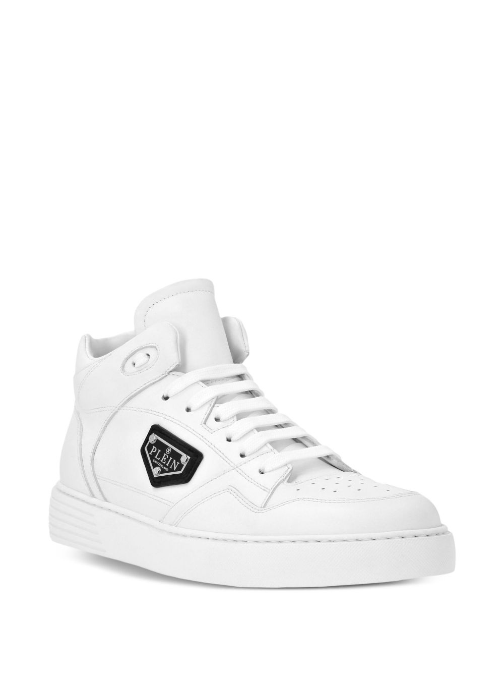 leather hi-top sneakers - 2