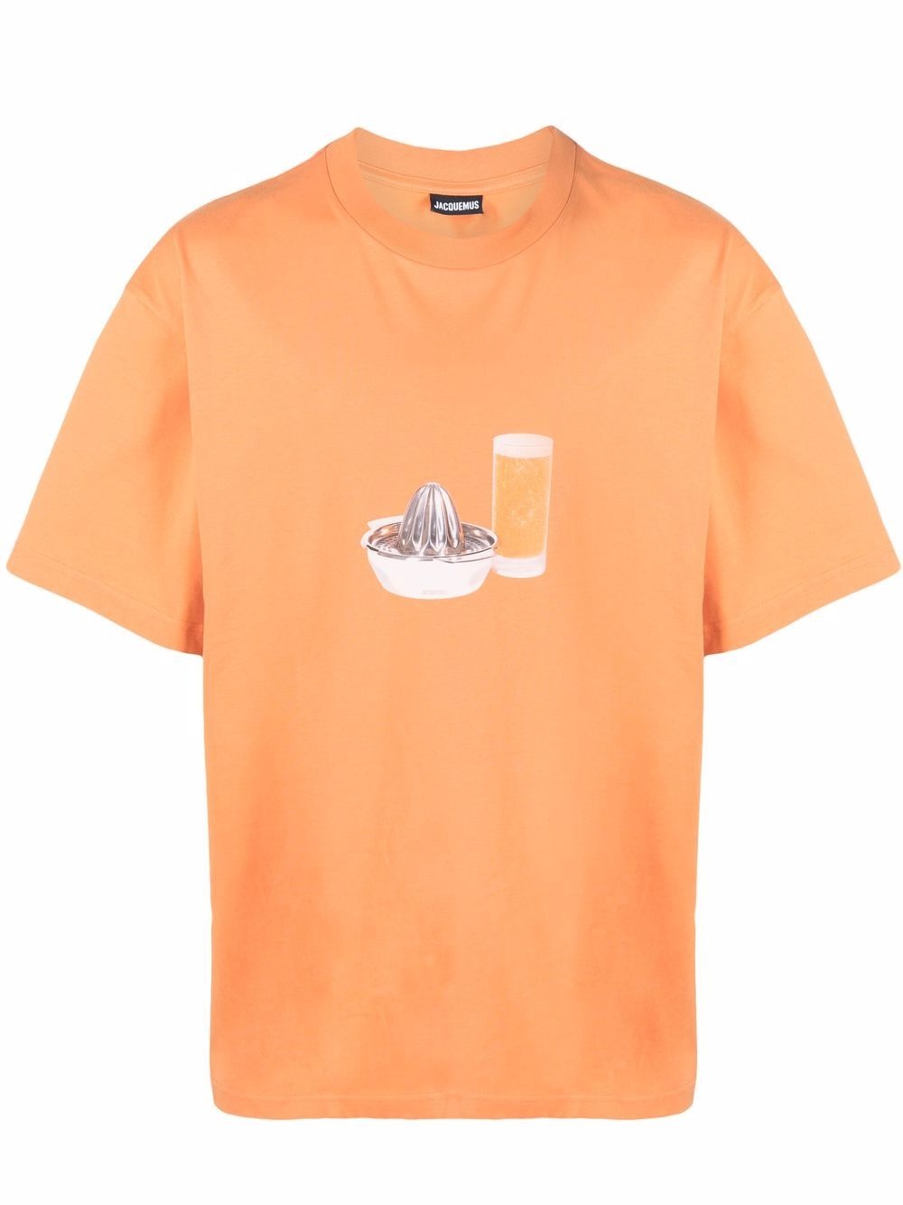 orange juice-print T-shirt - 1