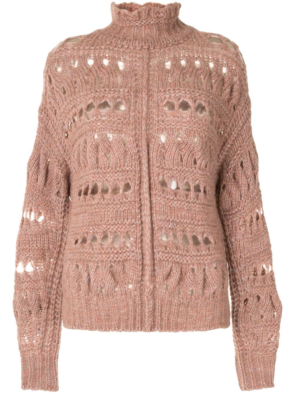 funnel-neck knitted jumper - 1