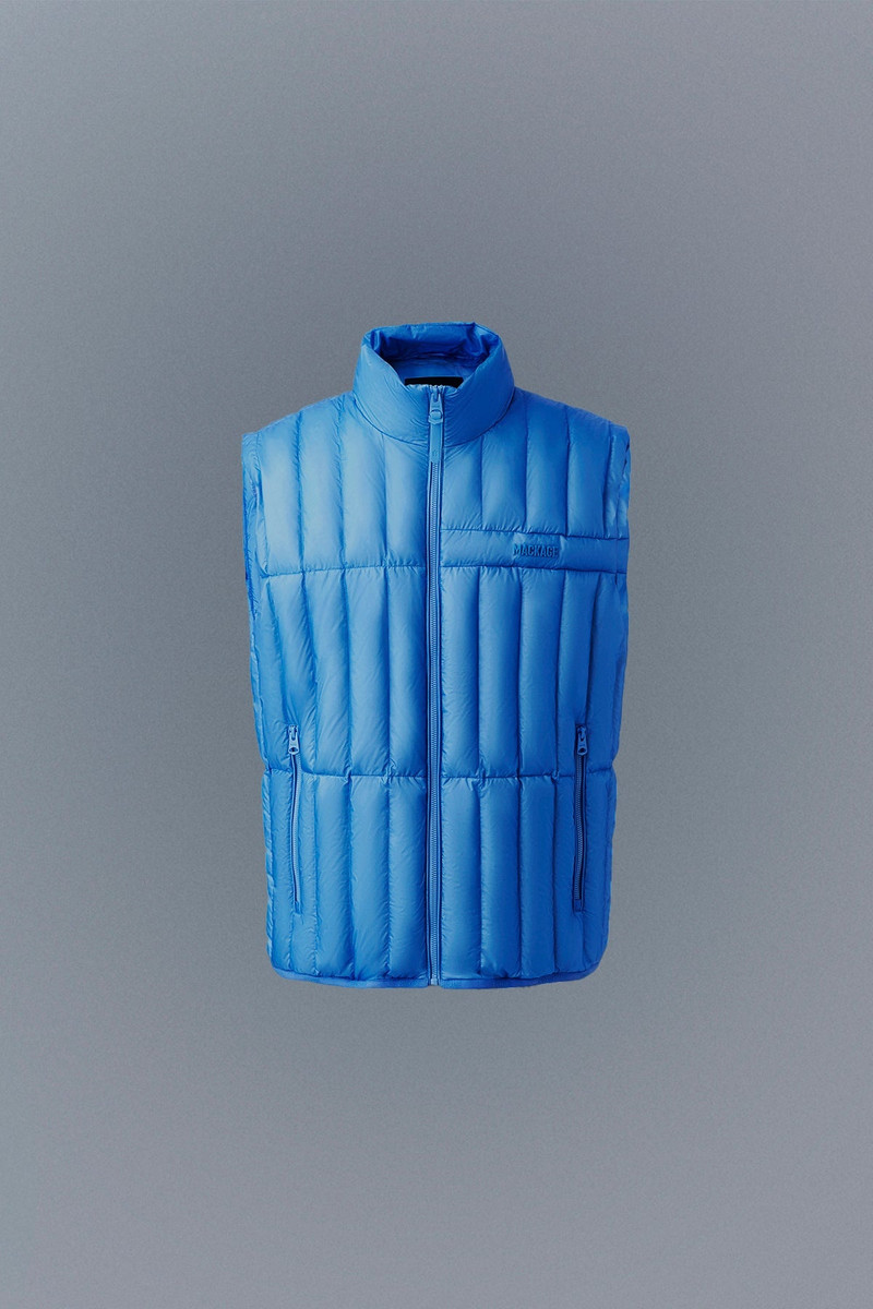 PATRICK Translucent ripstop light down vest with funnel collar 1