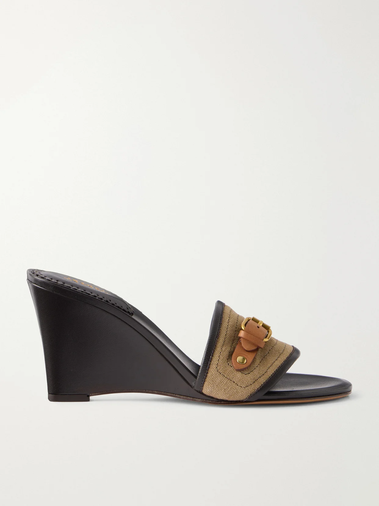 Abryel Buckled Canvas And Leather Sandals - 1