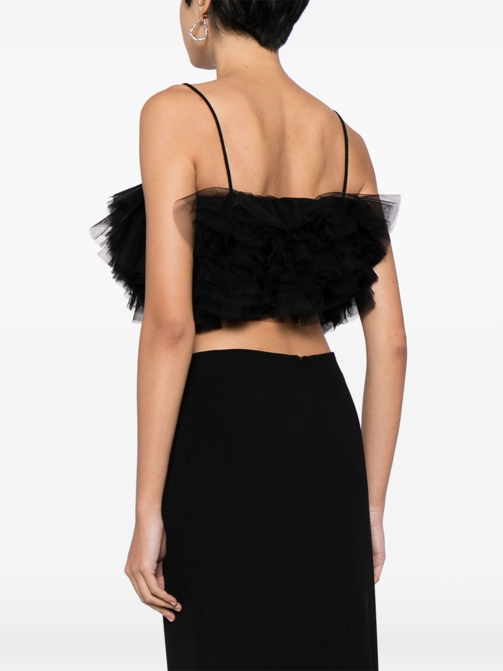 Ruffle sleeveless crop top - 4