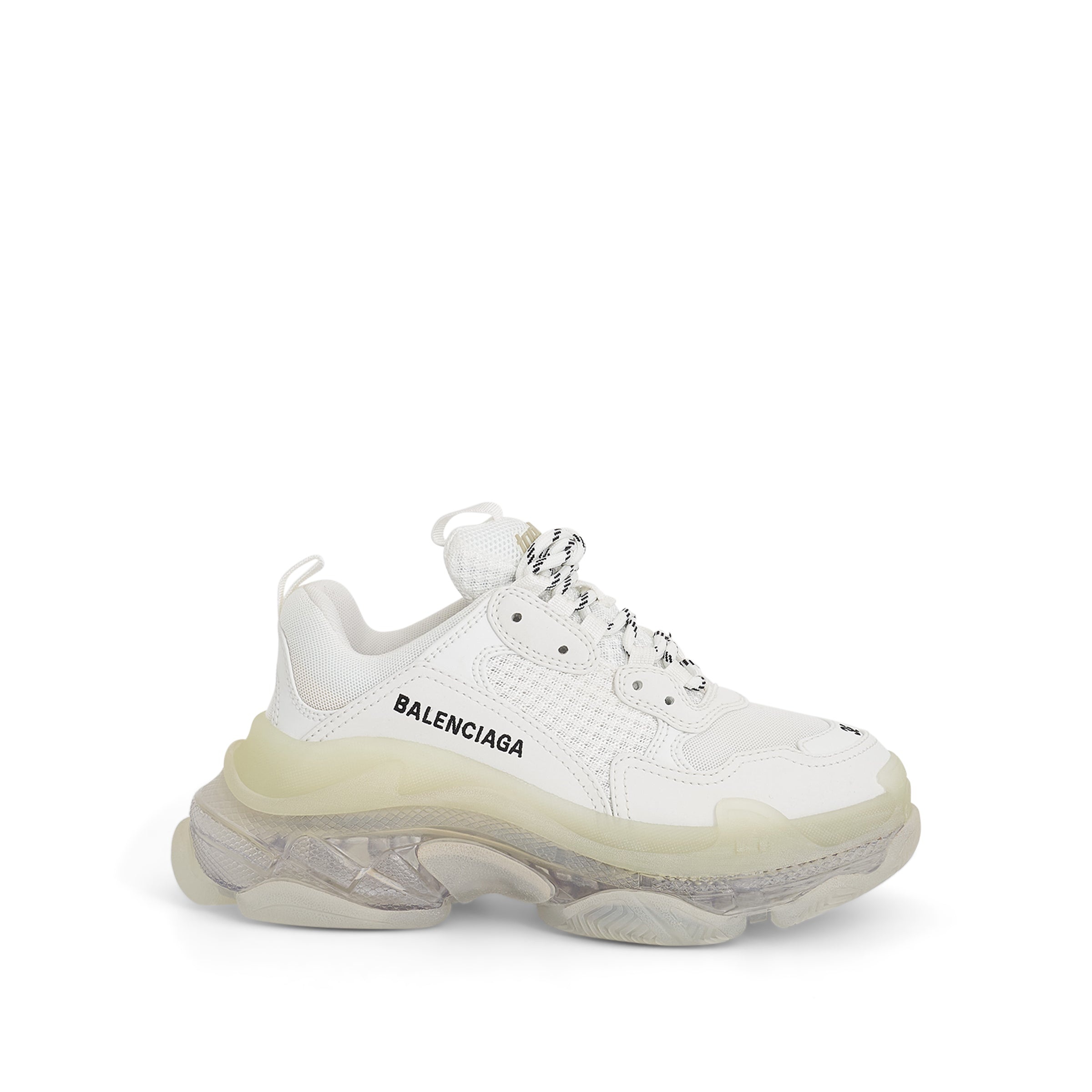 Triple S Clear Sole Sneakers in White - 1