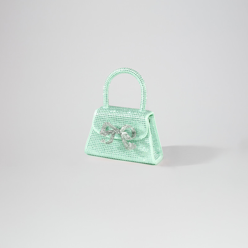 self-portrait Green Rhinestone Micro Bow Bag outlook