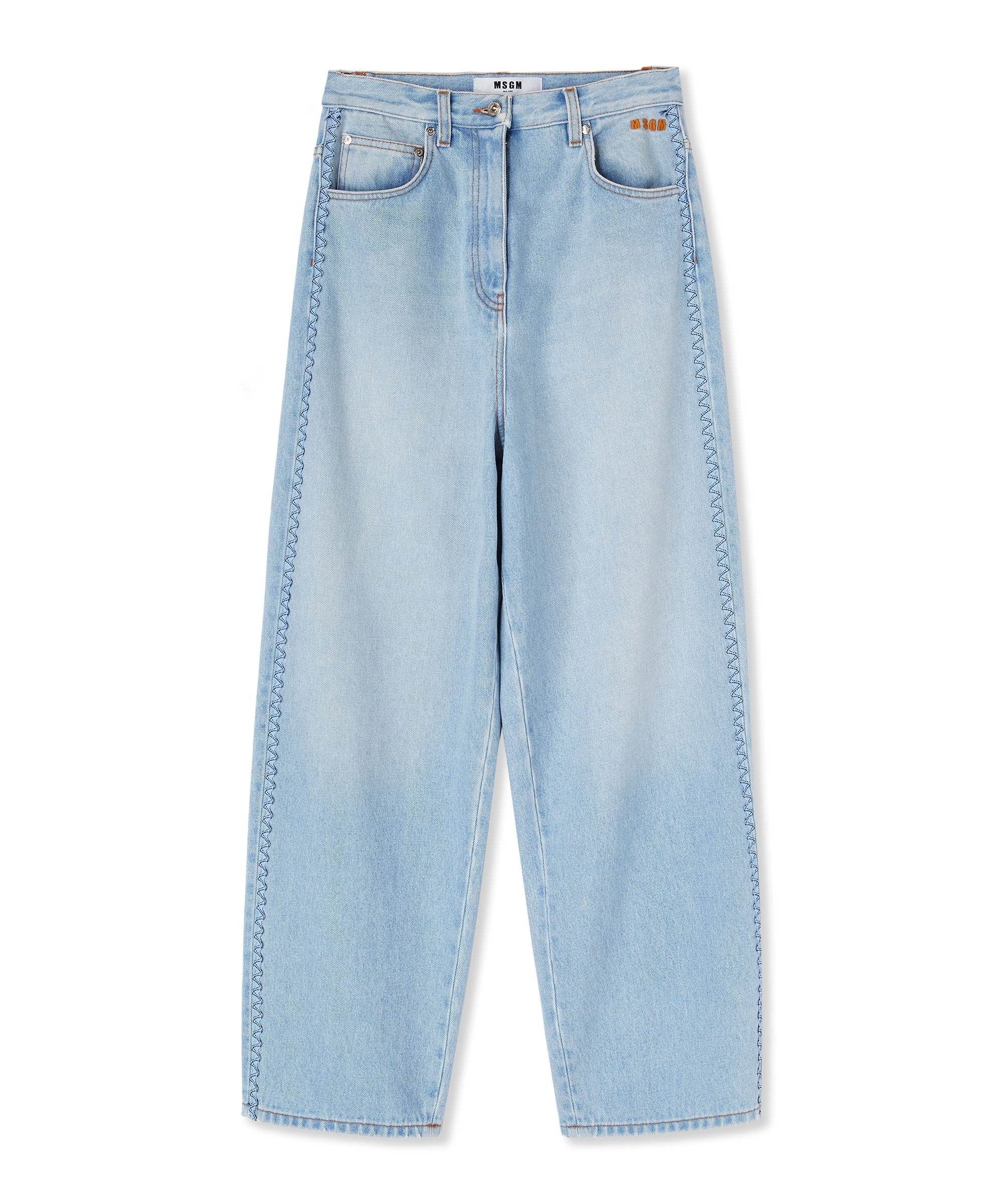 5 pocket light denim pants - 1