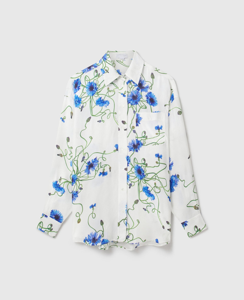 Floral Print Hammered Overshirt 1