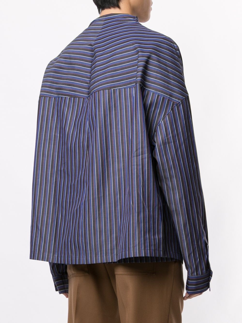 draped striped shirt - 5