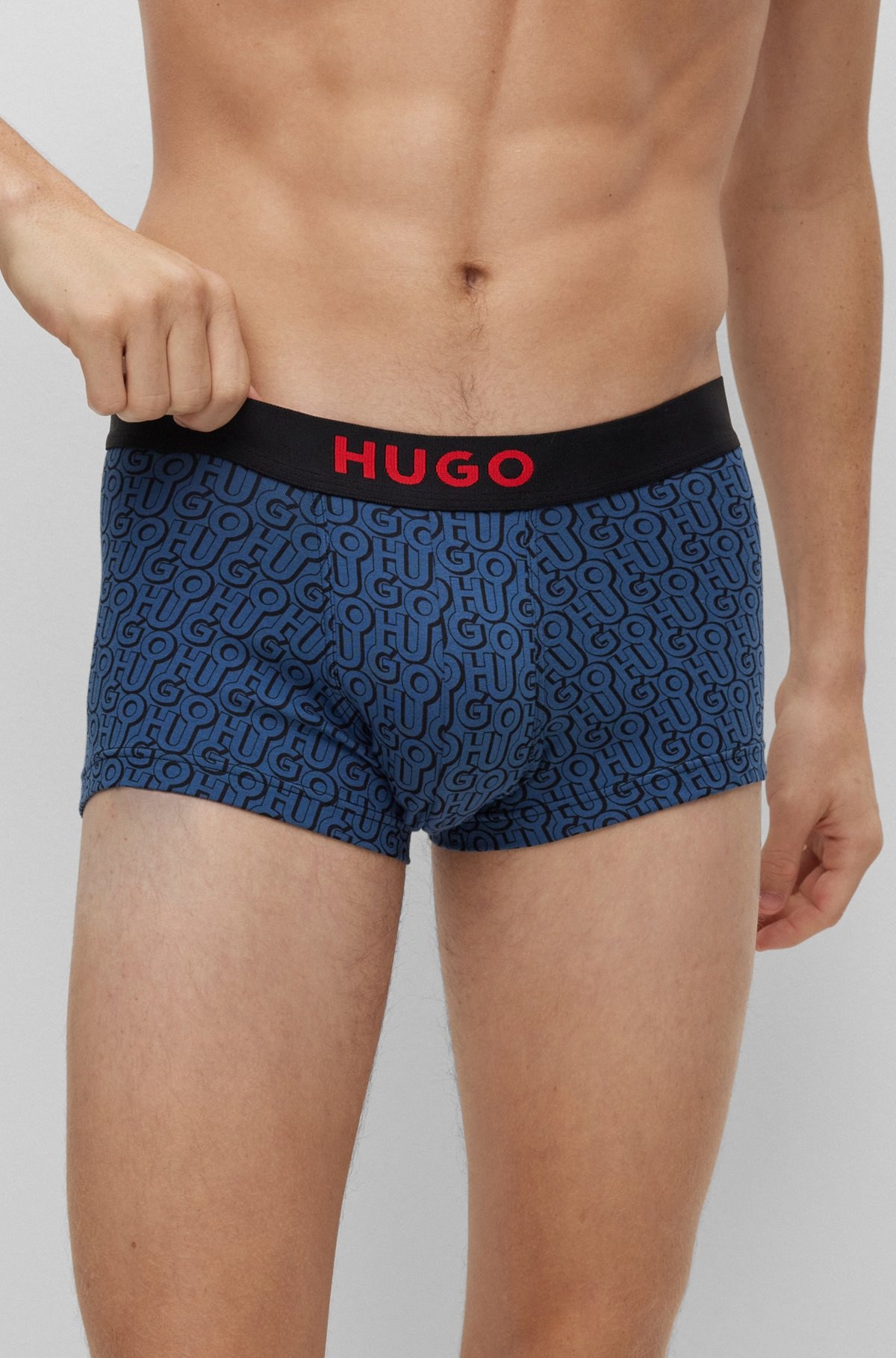 TWO-PACK OF STRETCH-COTTON TRUNKS WITH LOGO WAISTBANDS - 4