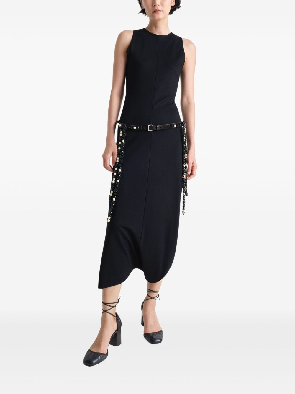 twisted-hem midi dress - 3