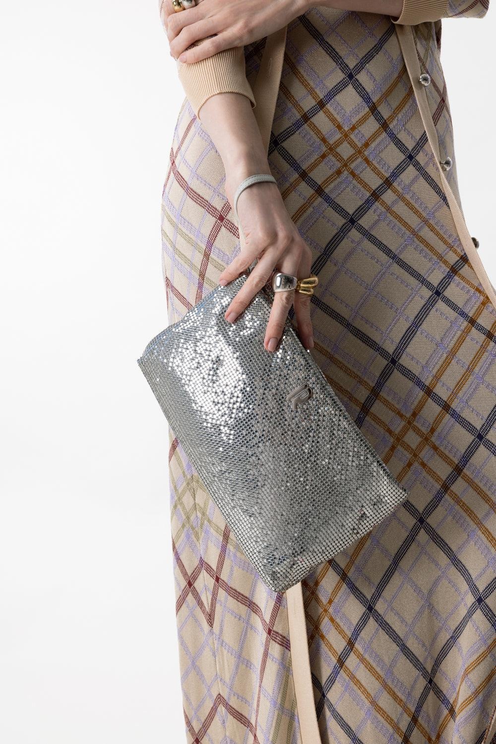 Metallic Wristlet Clutch - Silver - 4