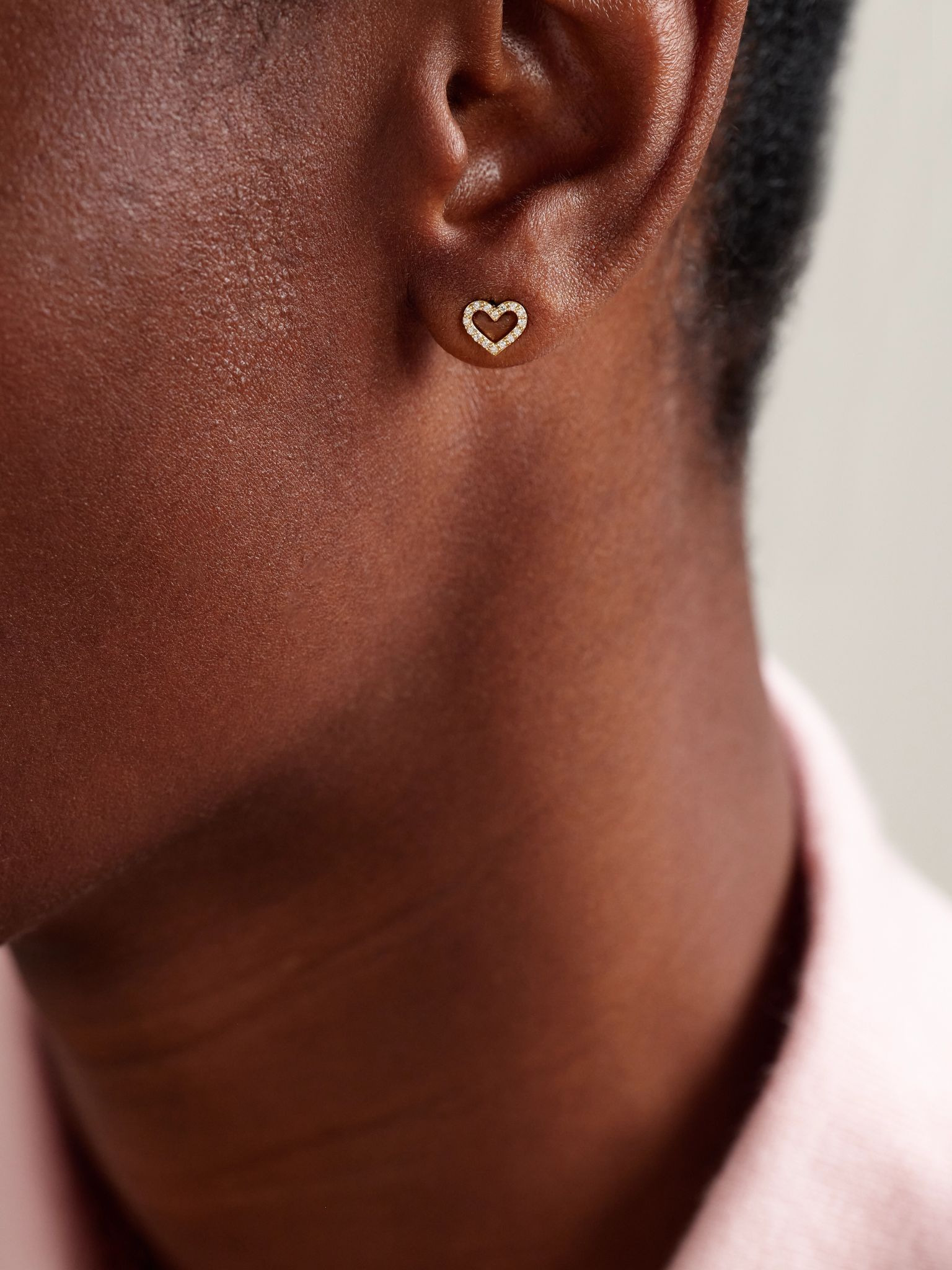 Open Heart small 14-karat gold diamond single earring Gold - 2