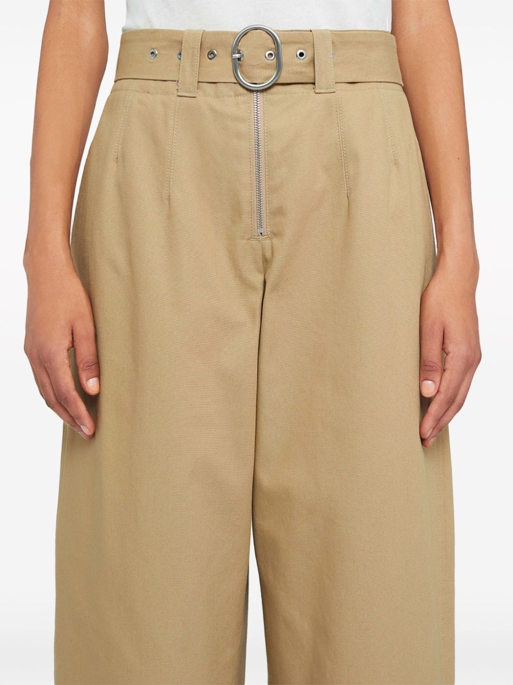 straight-leg cotton trousers - 5