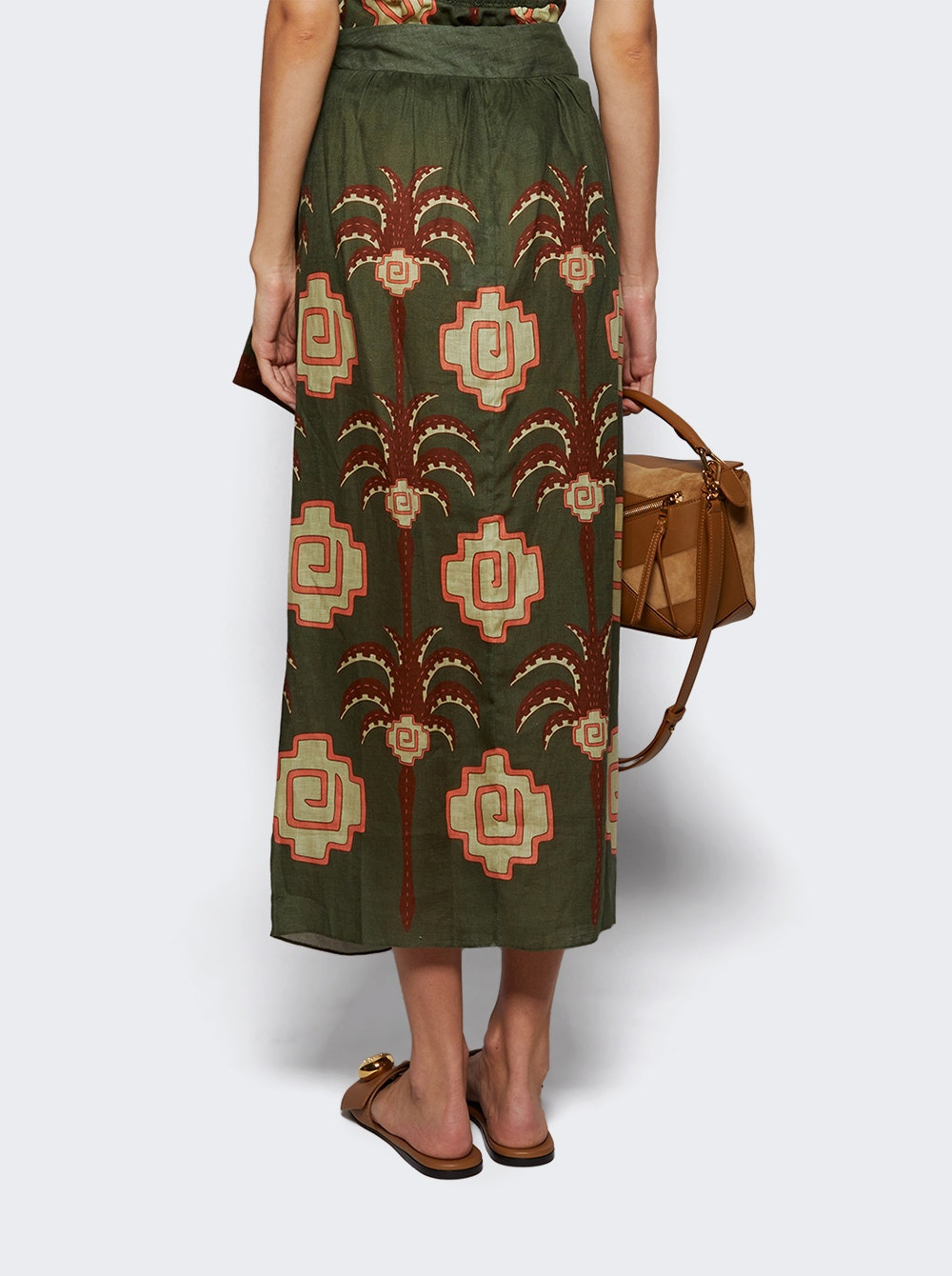 Amazon Echoes Wrap Skirt Green And Chocolate - 4