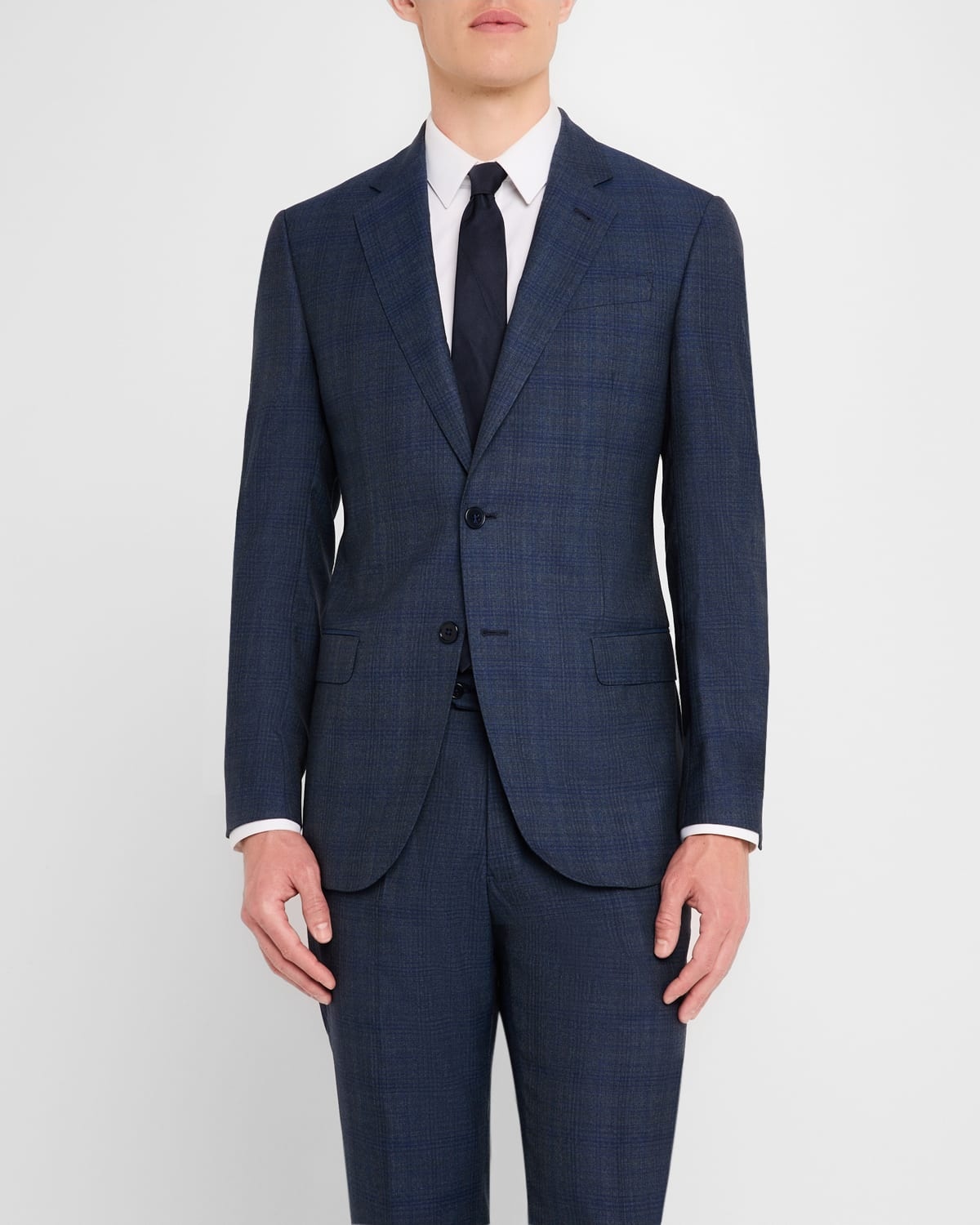 Men's 130s Wool Plaid Suit - 4