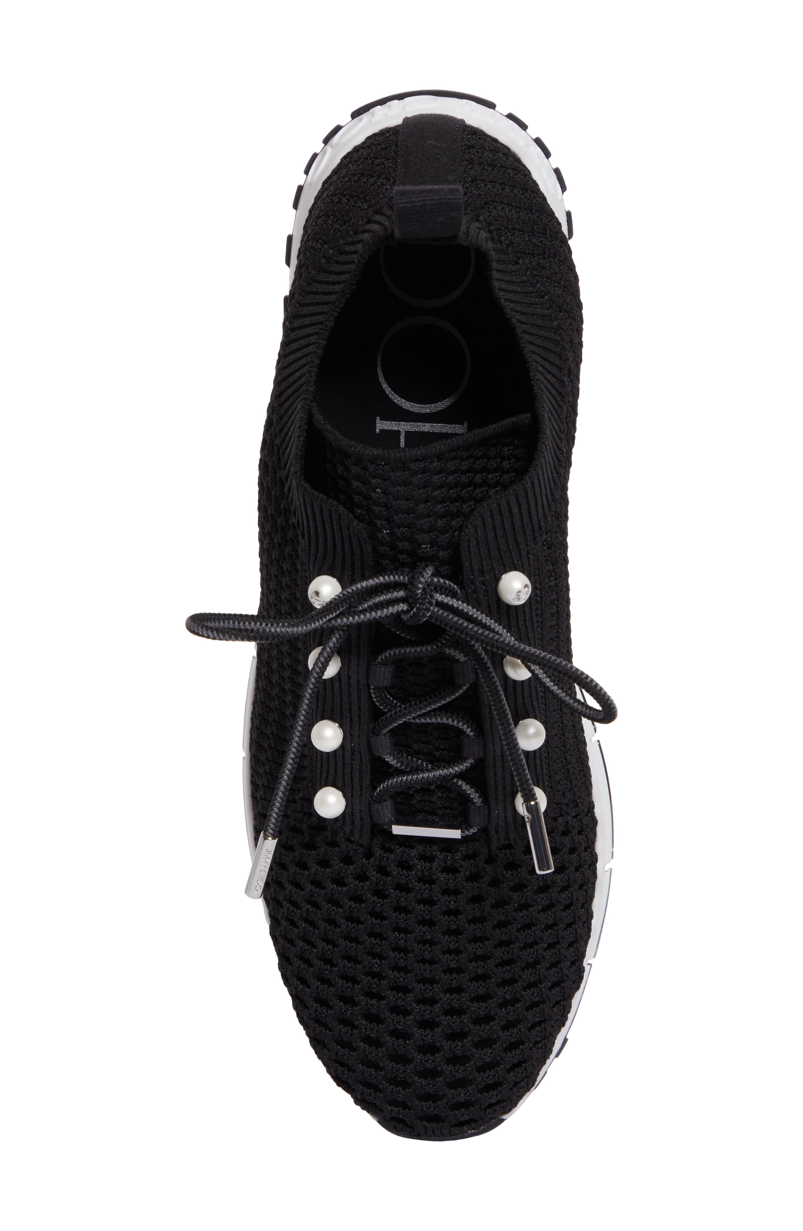 Jimmy Choo Veles Imitation Pearl Knit Sneaker in X Black Mix at Nordstrom - 5