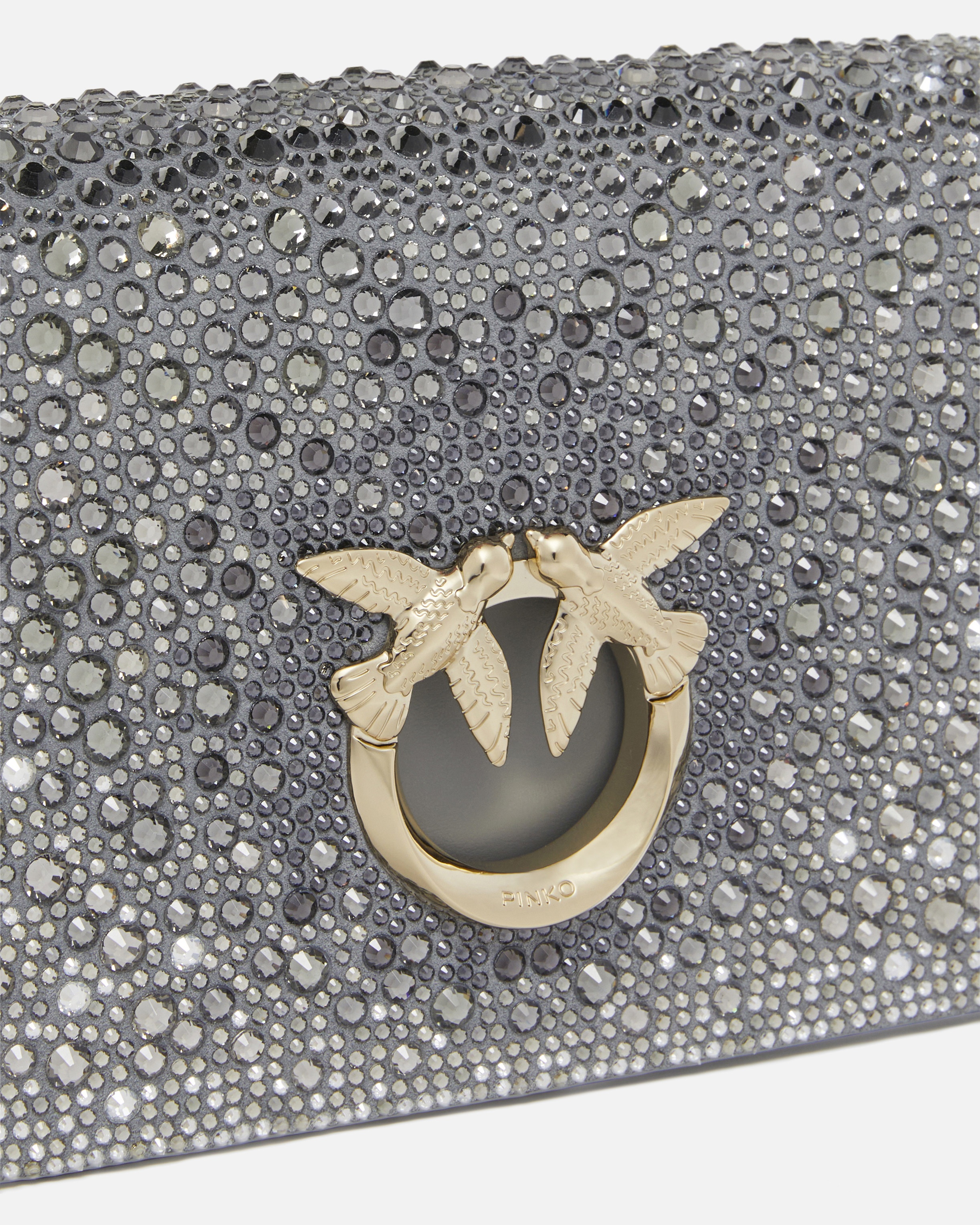 PINKO GALLERIA FULL-RHINESTONE MINI LOVE BAG CLICK - 3
