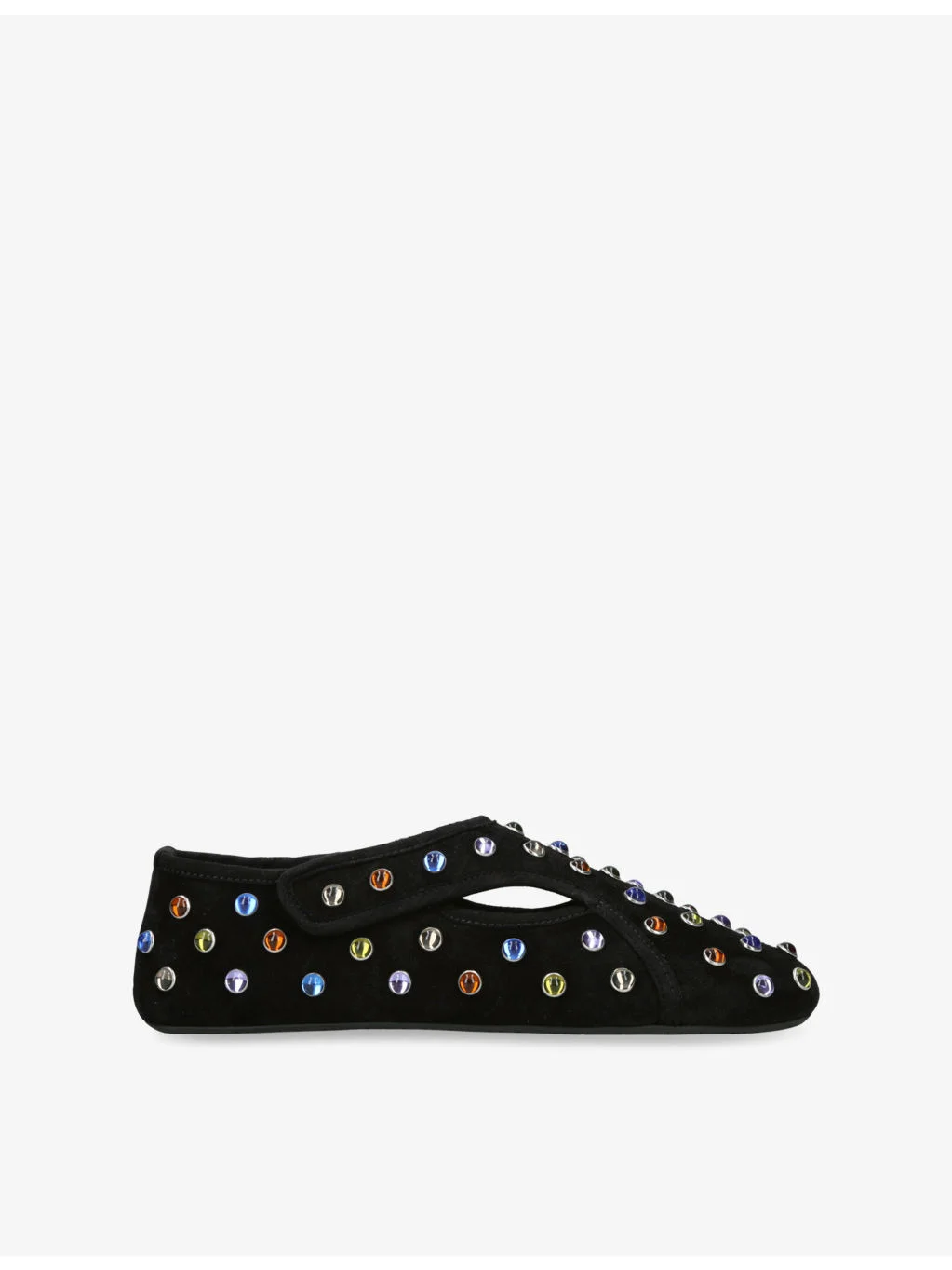 Jewelled Leather Ballet Flats - 1