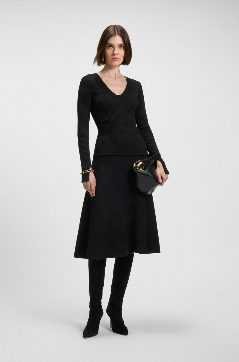 BOSS KNITTED SWEATER IN STRETCH FABRIC WITH TWO-TONE PATTERN outlook