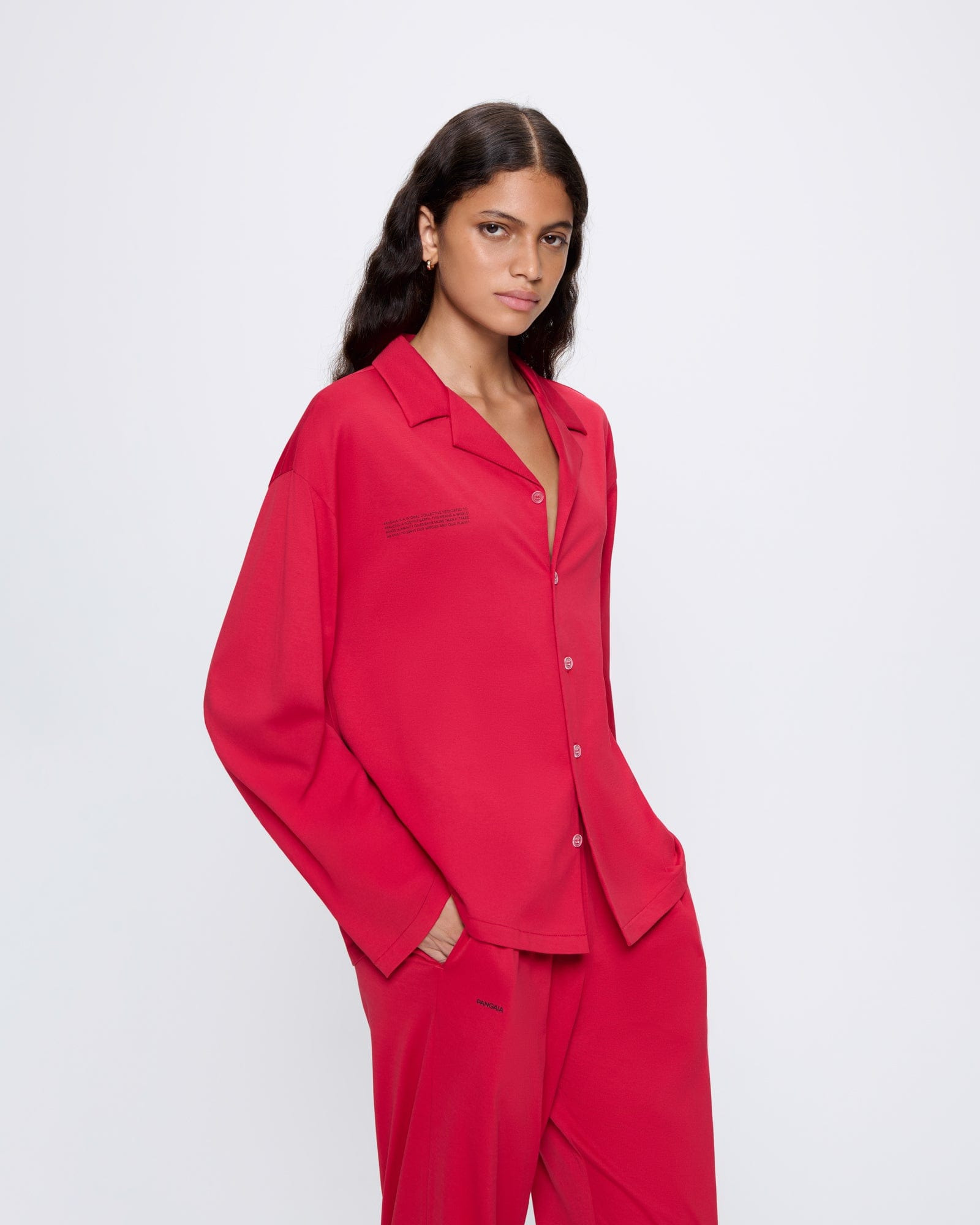 Womens 365 Lightweight Long Pyjama Set  - Goji Red - 3