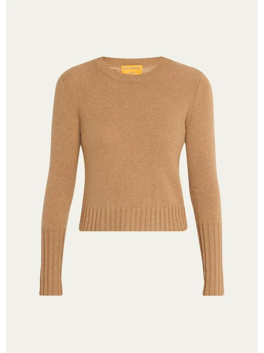 Shrunken Crewneck Sweater in Cashmere - 1
