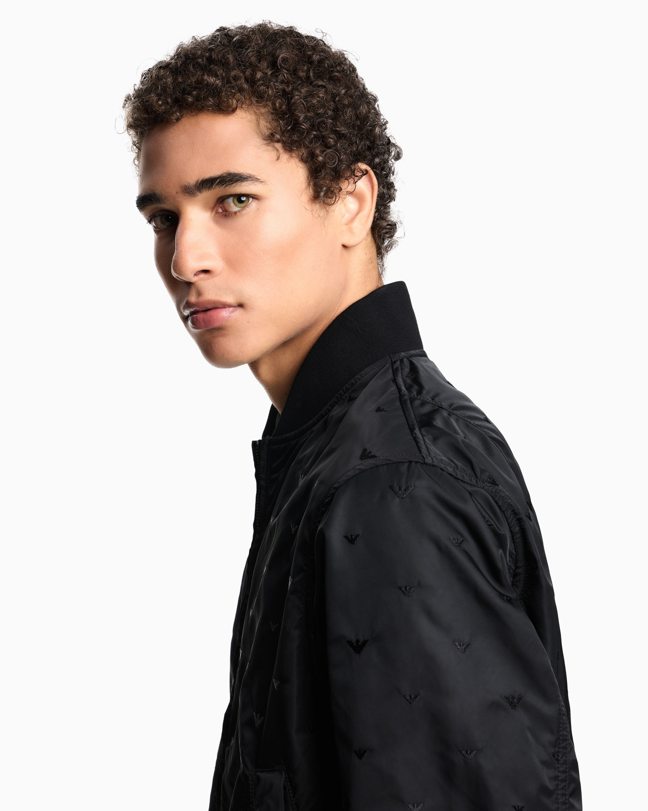 NYLON BLOUSON WITH ALL-OVER MICRO EAGLE EMBROIDERY - 5