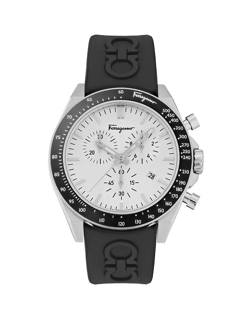 FERRAGAMO Urban Chrono Stainless Steel & Silicone Strap Watch/43MM - 1