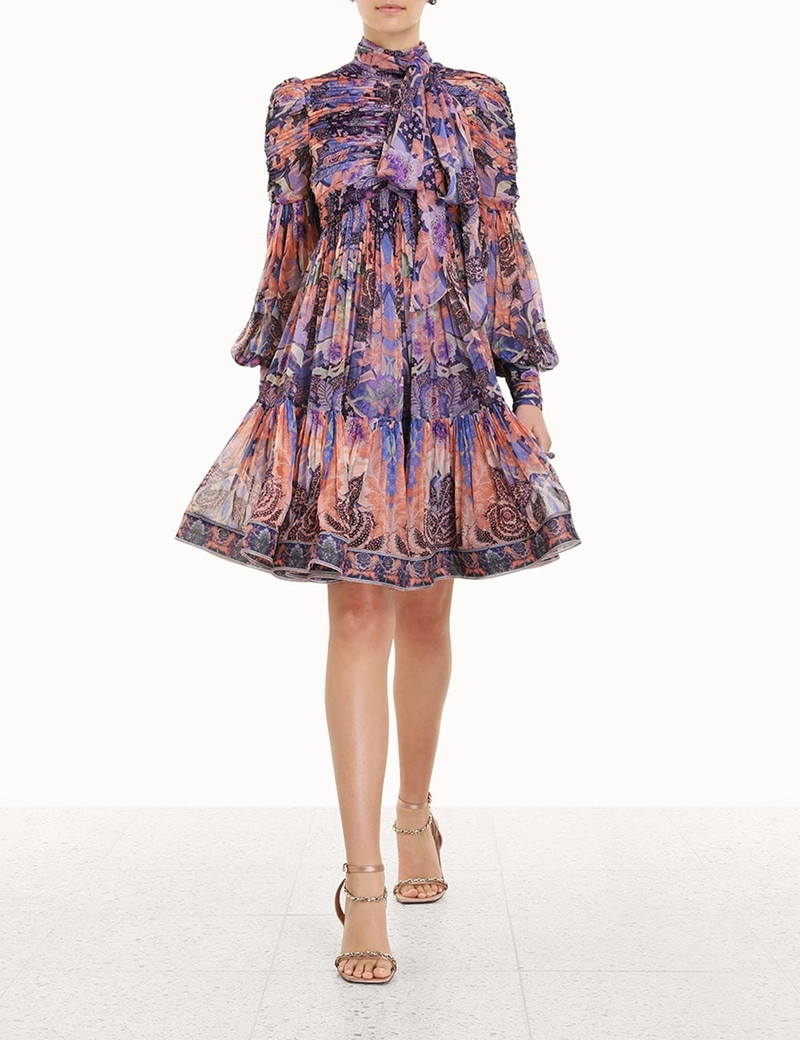 zimmermann celestial ruched dress Zimmermann CELESTIAL RUCHED MINI DRESS