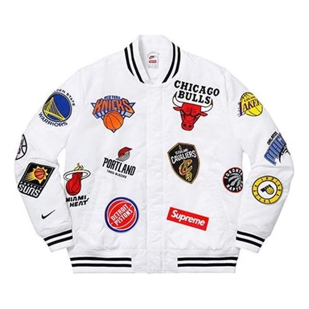 Supreme x Nike x NBA Teams Warm-Up Jacket 'White Multi-Color' SUP-SS18-788 - 1