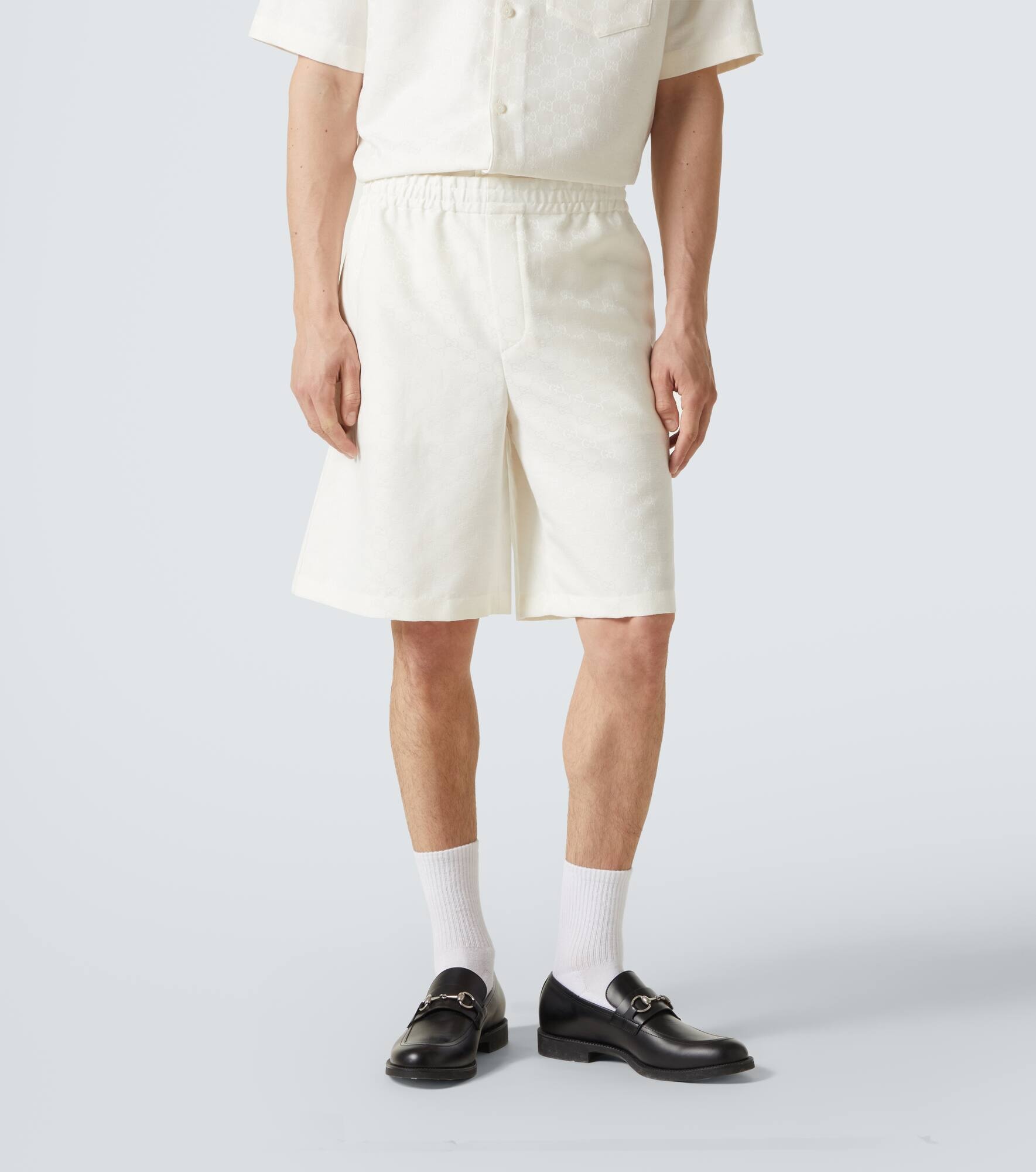 GG linen-blend shorts - 3