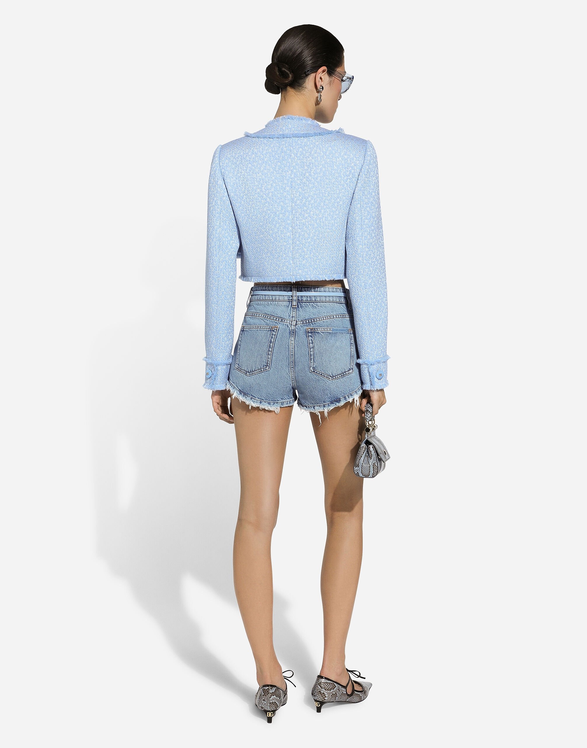 Cotton denim shorts - 3
