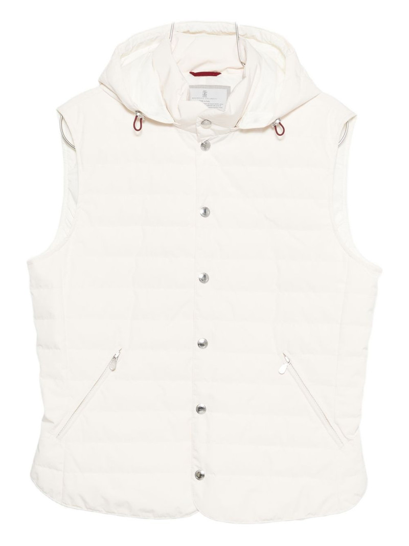 Brunello Cucinelli hooded quilted gilet outlook