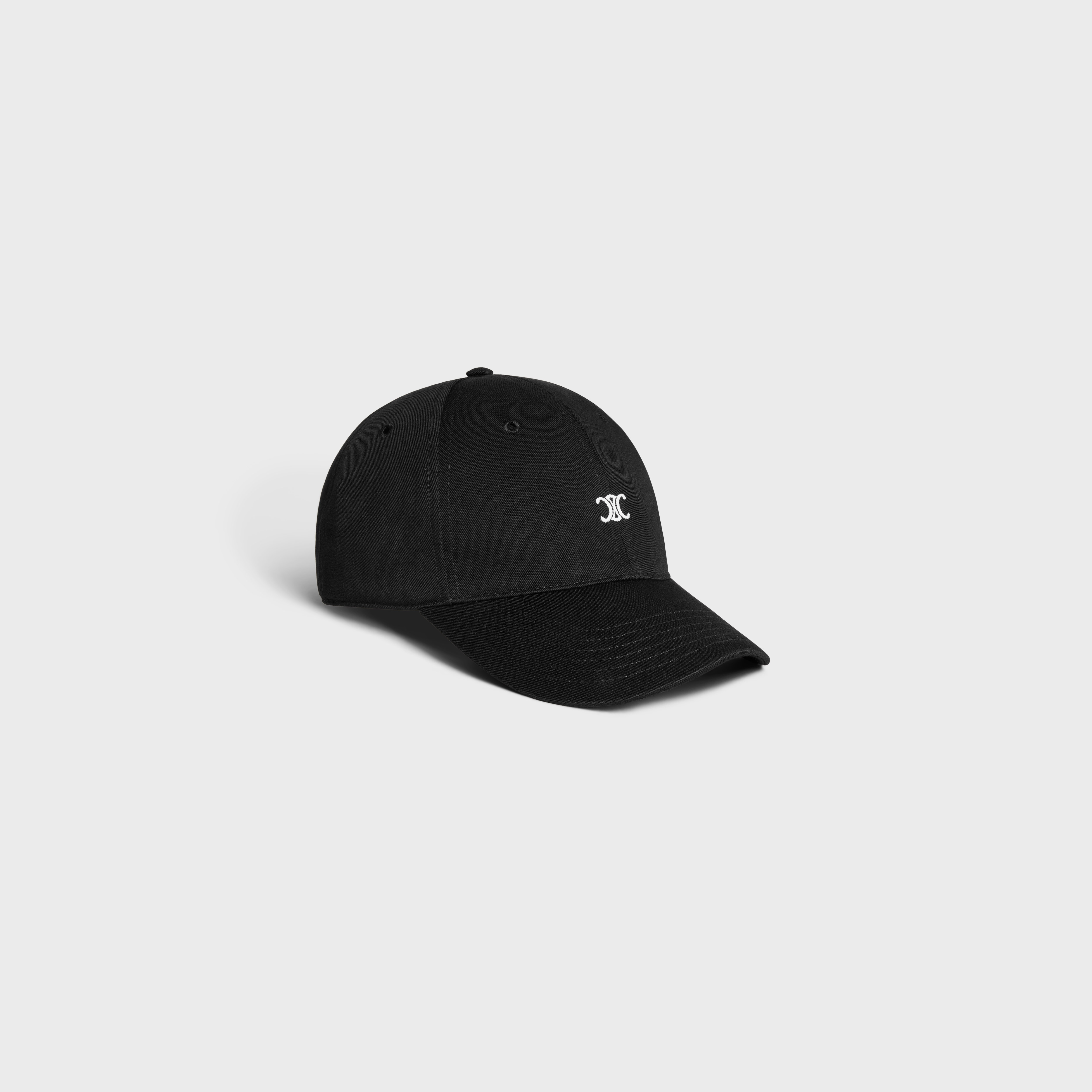 関税込み【CELINE】Triomphe baseball cap in cotton TRIOMPHE BASEBALL CAP IN COTTON - BLACK / OFF WHITE | CELINE