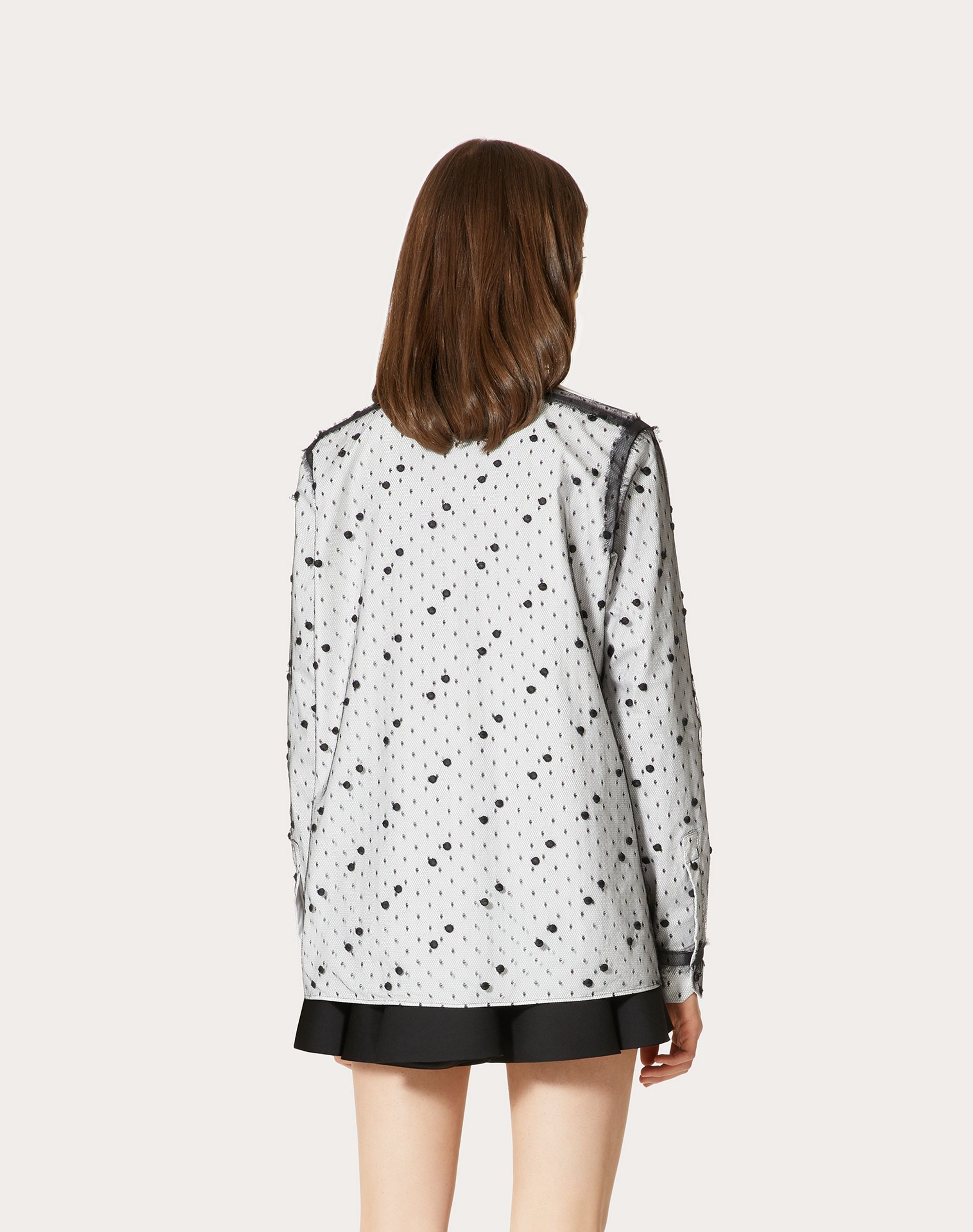 COTTON POPLIN AND POINT D’ESPRIT SHIRT - 4