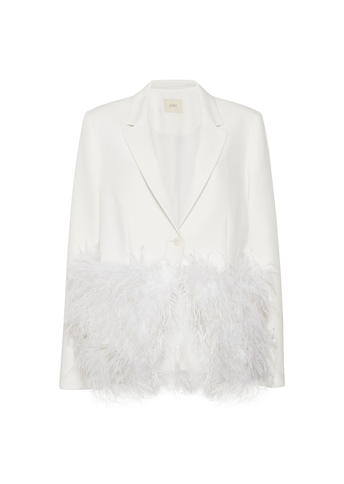 Matte Crepe Feather Embroidery Relaxed Blazer - 1