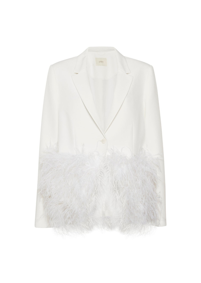 Matte Crepe Feather Embroidery Relaxed Blazer 1
