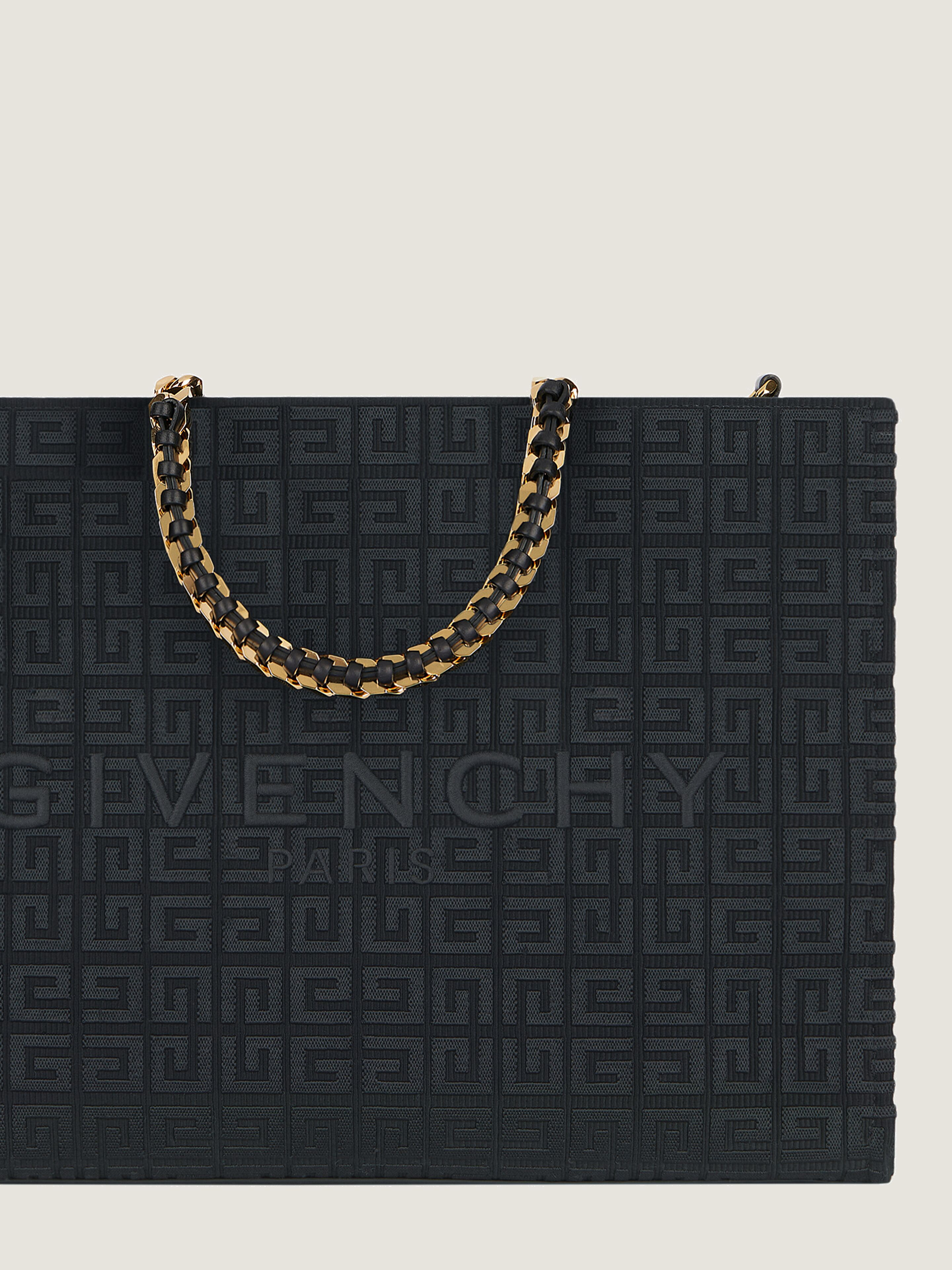 MEDIUM G-TOTE SHOPPING BAG IN 4G EMBROIDERY WITH CHAIN - 5