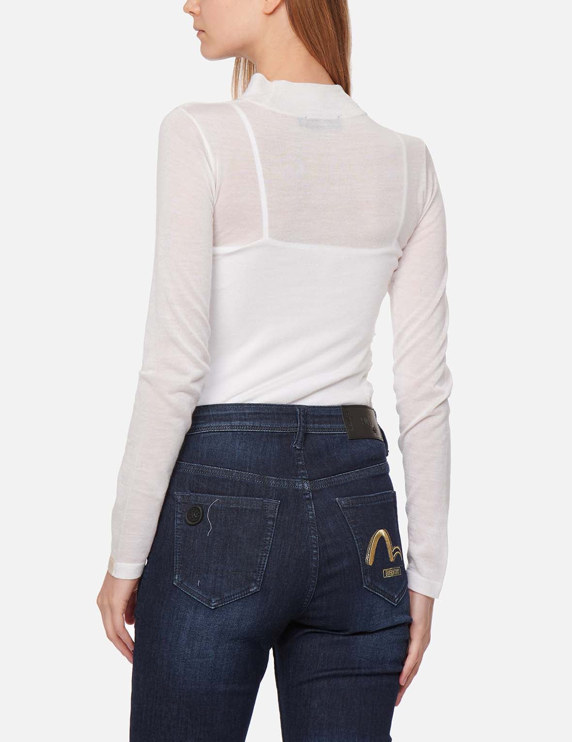 Ruched Front High Neck Knit Top - 4
