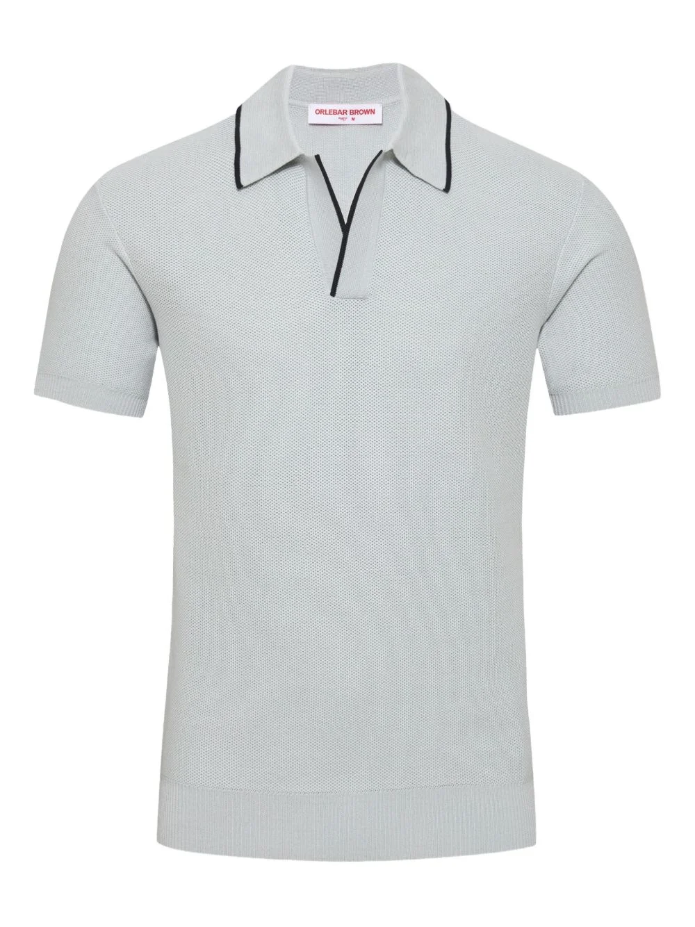 Horton piped-trim piqué polo-collar top - 1