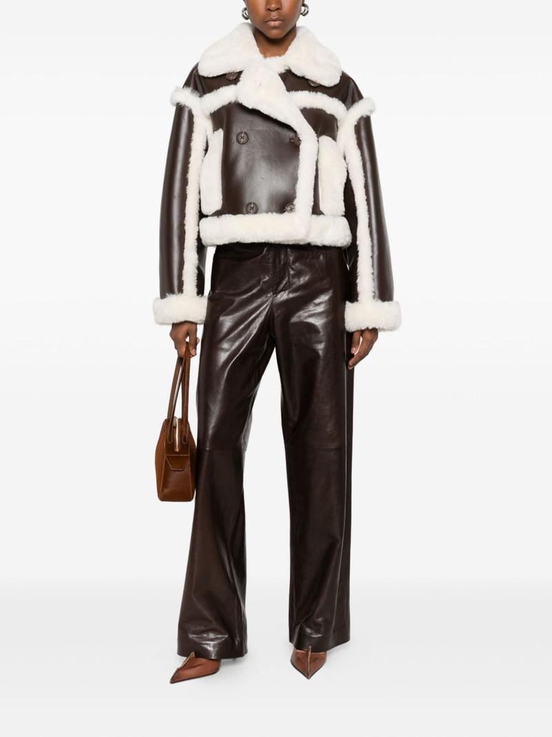 STAND STUDIO button-fastening shearling jacket outlook