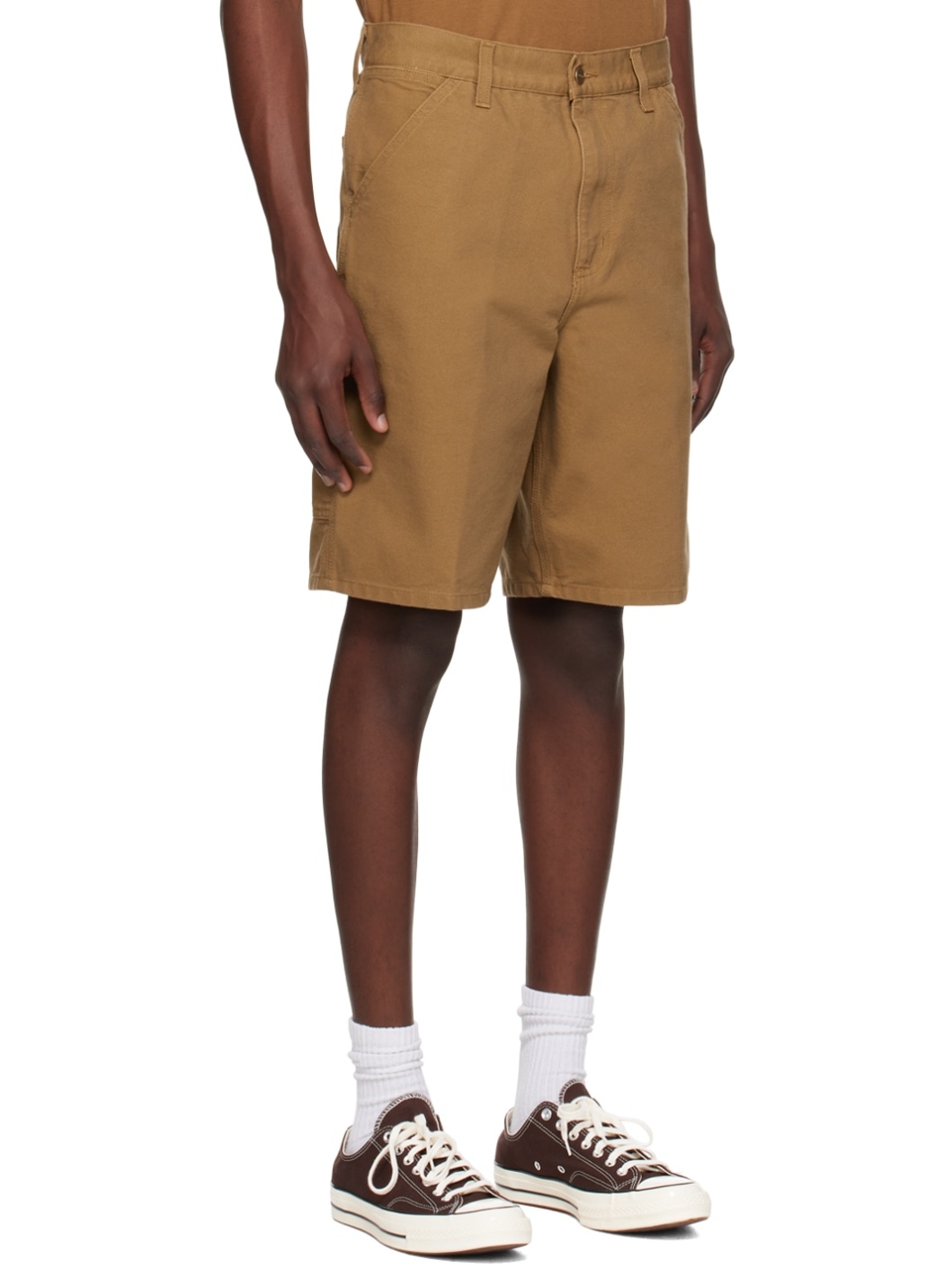 Brown Single Knee Shorts - 2