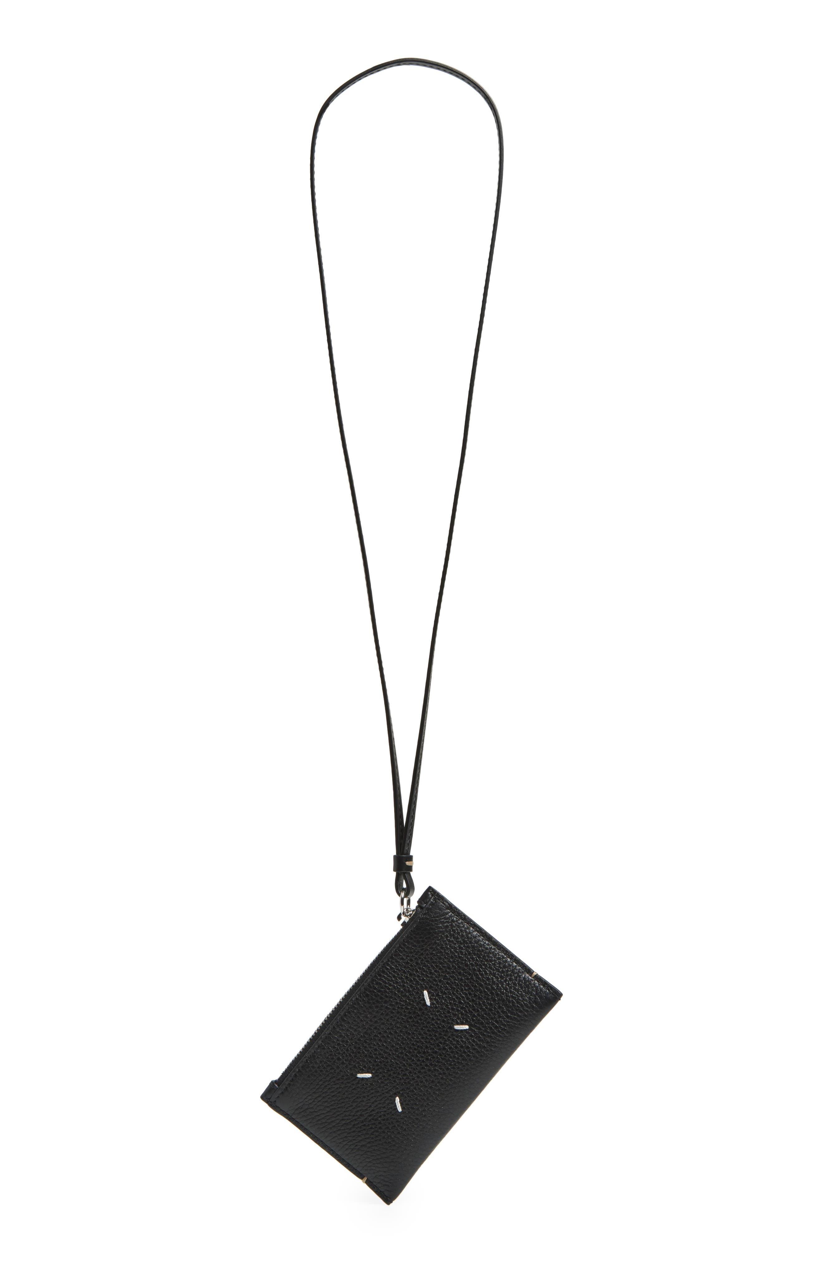 Maison Margiela Small MM4 Leather Pouch in Black/Black/Black at Nordstrom - 4