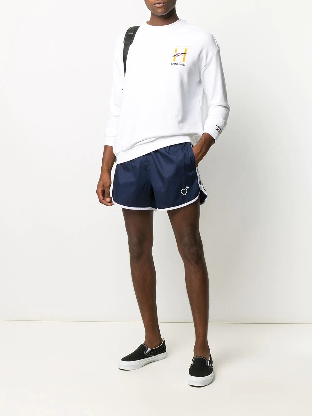 embroidered-motif track shorts - 2