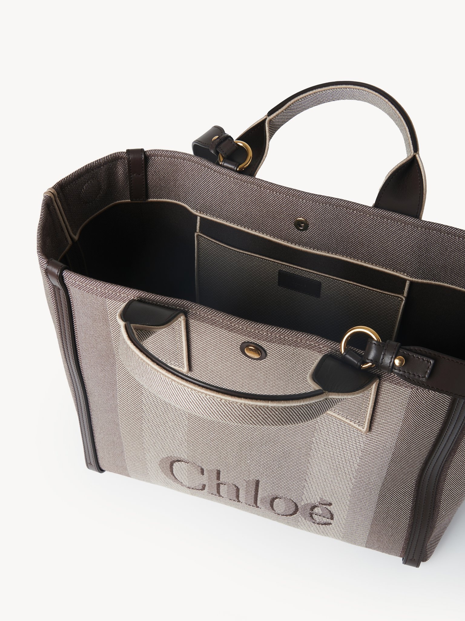CHLOÉ CARRY TOTE BAG IN CANVAS - 4