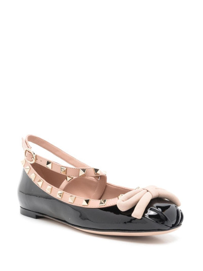 Valentino Rockstud bow-detailing ballerina shes outlook