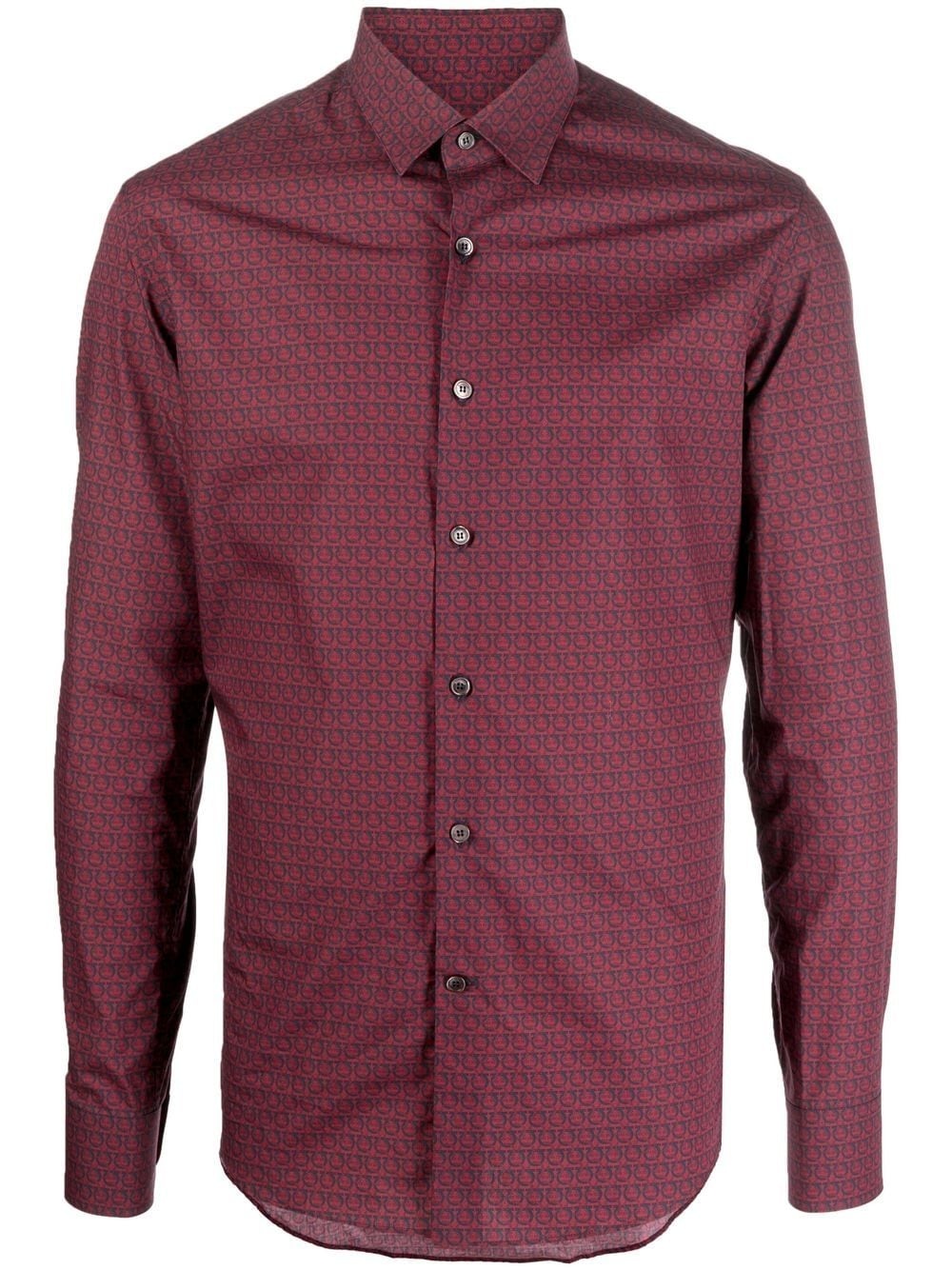 Gancini-print button-up shirt - 1