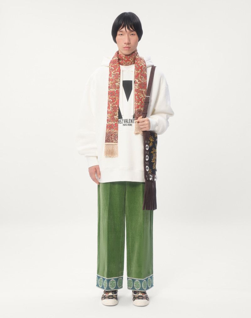 Valentino COTTON HOODED SWEATSHIRT WITH CHEZ VALENTINO PRINT outlook
