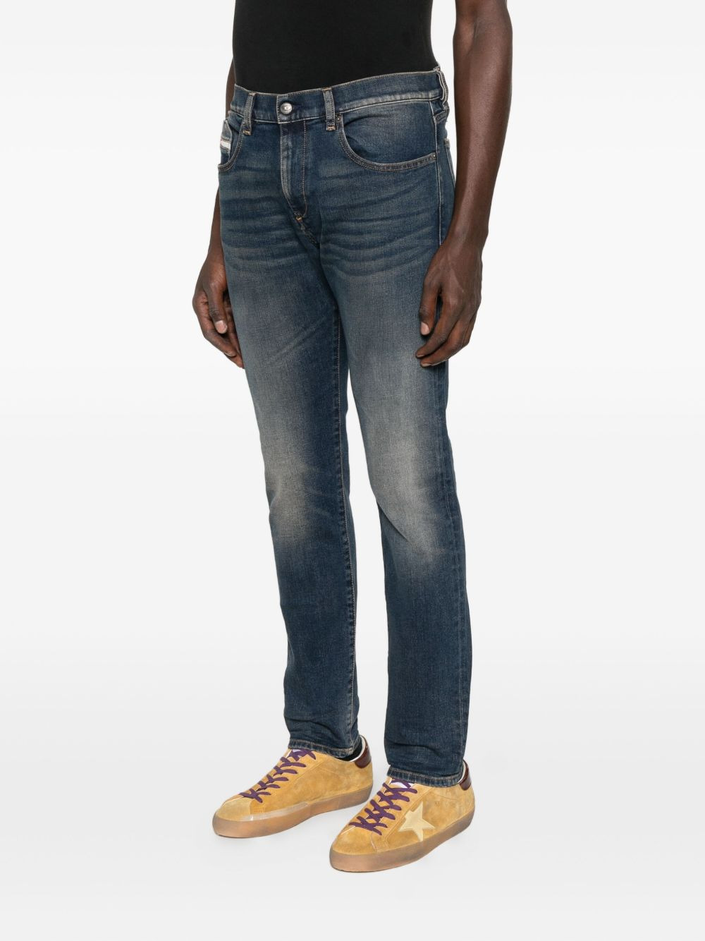 faded-effect cotton jeans - 3
