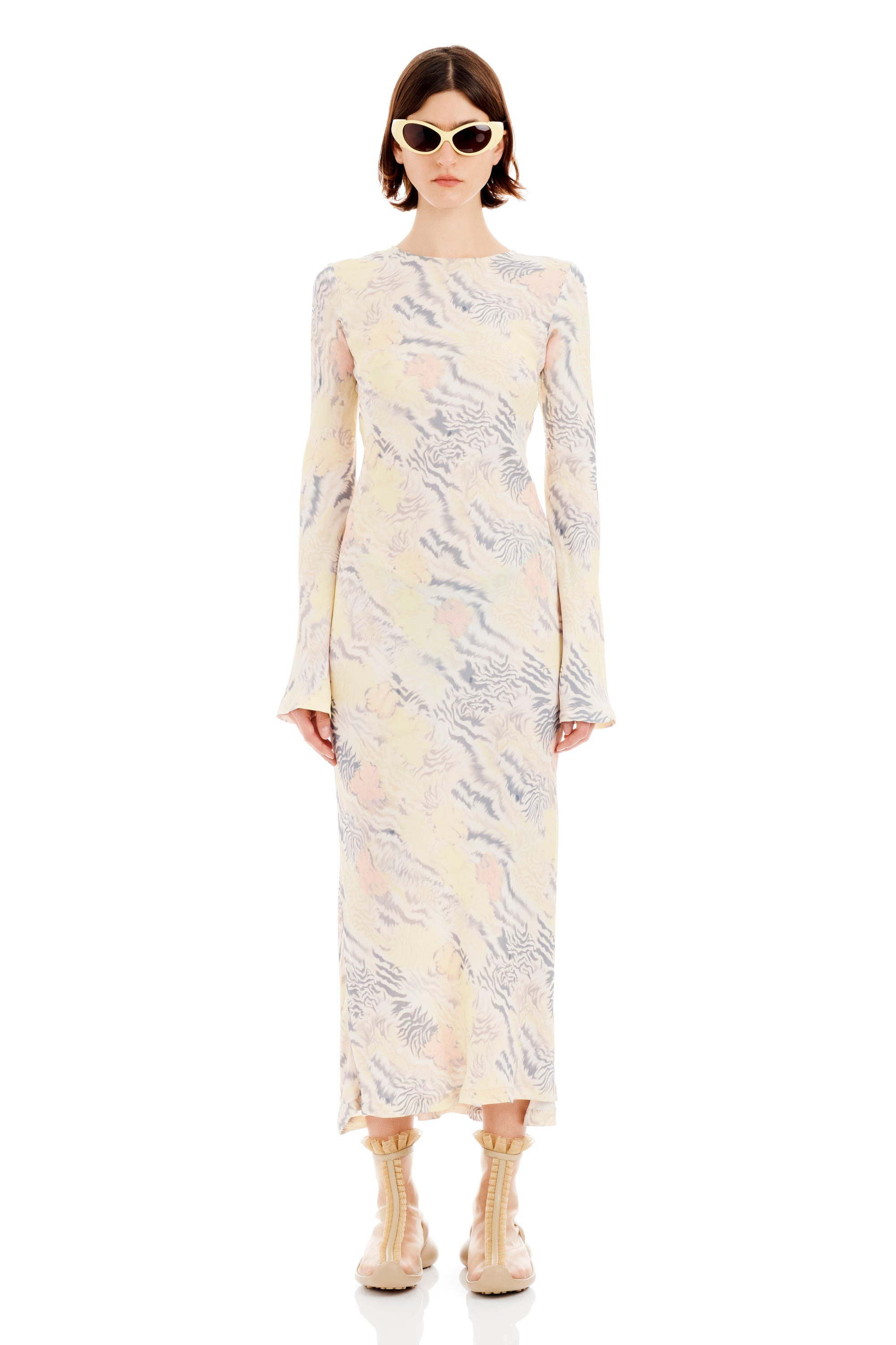 WASHED ZEBRA FLORAL YURI DRESS - 2