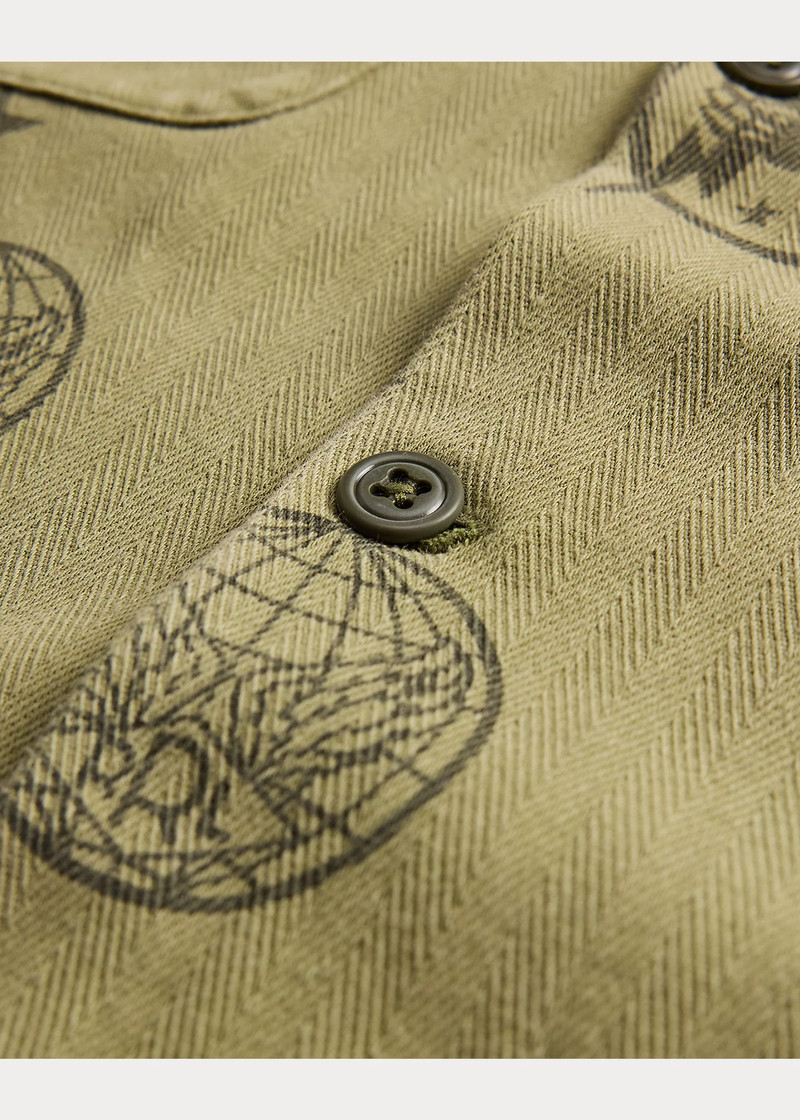 Knit Herringbone Twill Camp Shirt 5